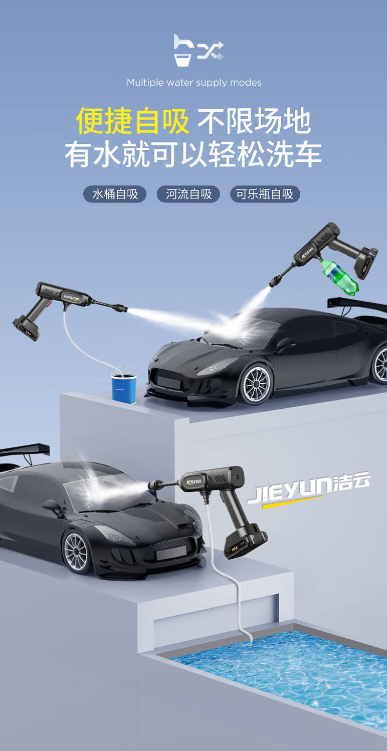 华为hilink无线洗车机高压水枪家用便携锂电洗车神器强力清洗工具 双