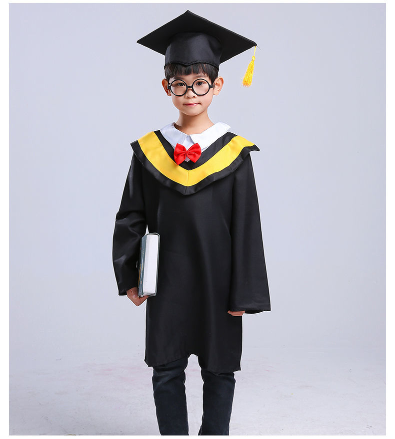 彬核博士服幼儿园小学毕业照服装学士服毕业礼服拍照衣服博士帽子红领