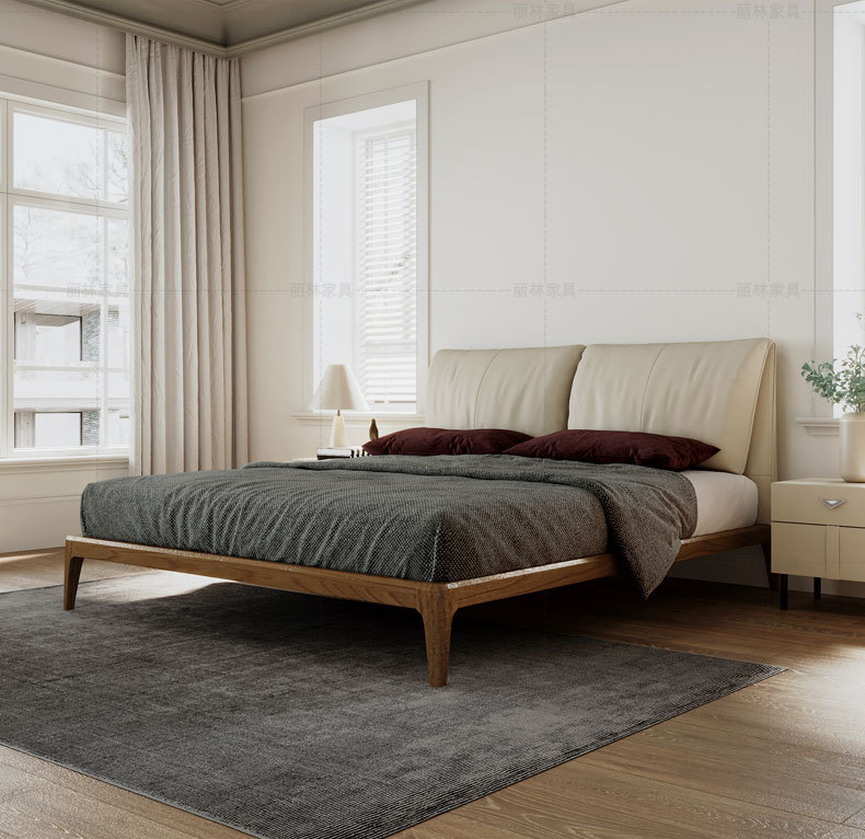 北欧表情实木床现代简约白蜡木床设计师主卧双人床木床意式极简床