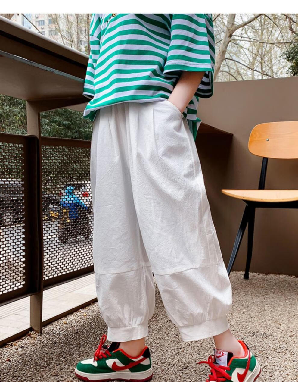 奥圣特儿童裤子女孩子夏季薄款防蚊裤10岁女童阔腿裤1215岁运动13休闲