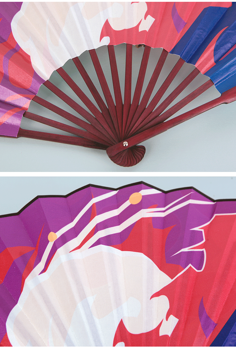 阴阳师不知火扇子中国风阴阳师折扇不知火扇子cosplay道具10寸绢布