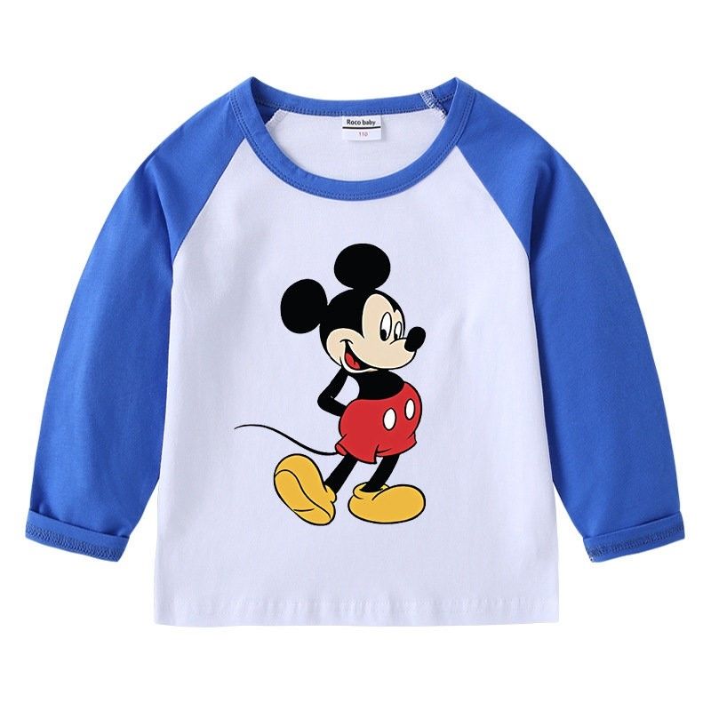 迪士尼童装品牌米奇衣服春季儿童纯棉长袖t恤男童薄款春装女孩图案