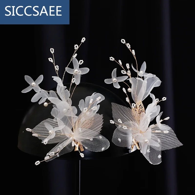 SICCSAEE japoński i koreański panna młoda ślub nakrycia głowy Sen Department Xianjuan przędza głowa kwiat szpilka klips boczny akcesoria do włosów ślubne akcesoria ślubne spinka do włosów para