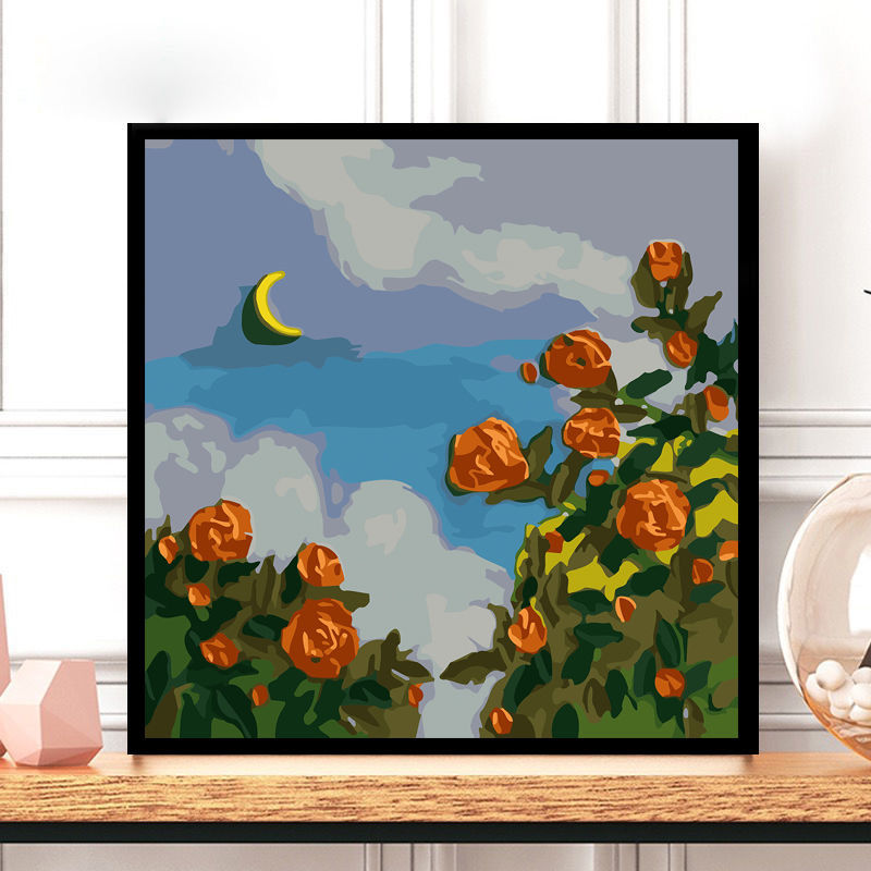 数字油画定制创意 数字油画diy填充涂色装饰绘画风景油画艺术填色手绘