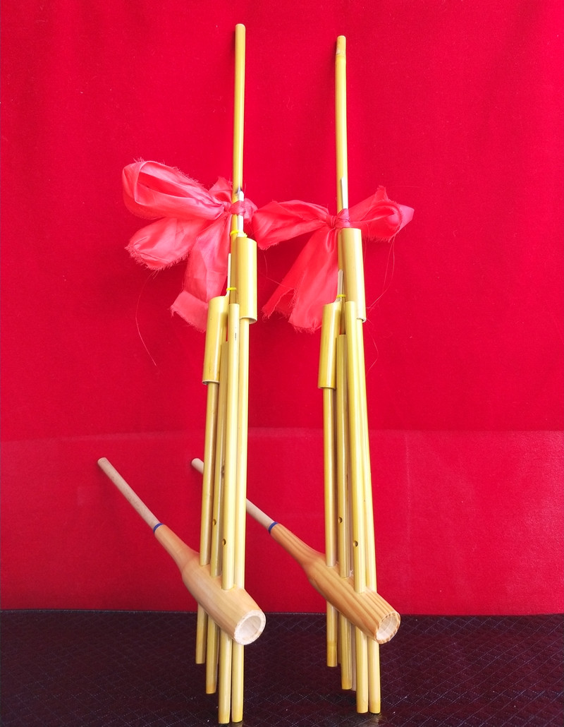 民族乐器芦笙云南贵州苗族手工竹制大小号六管六音芦笙 中号无声道具