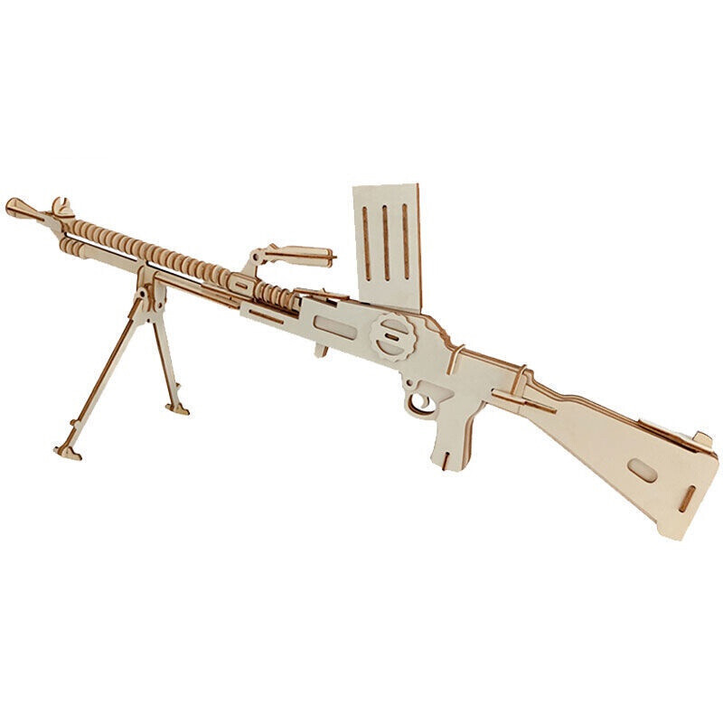 立体拼图木质木头手抢步抢机枪diy手工拼装模型男孩玩具定制馨联m4