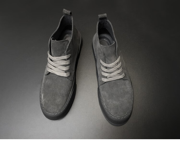 翻毛男鞋工装靴男短靴冬季加绒男鞋日系复古沙漠靴翻毛皮休闲鞋厚底