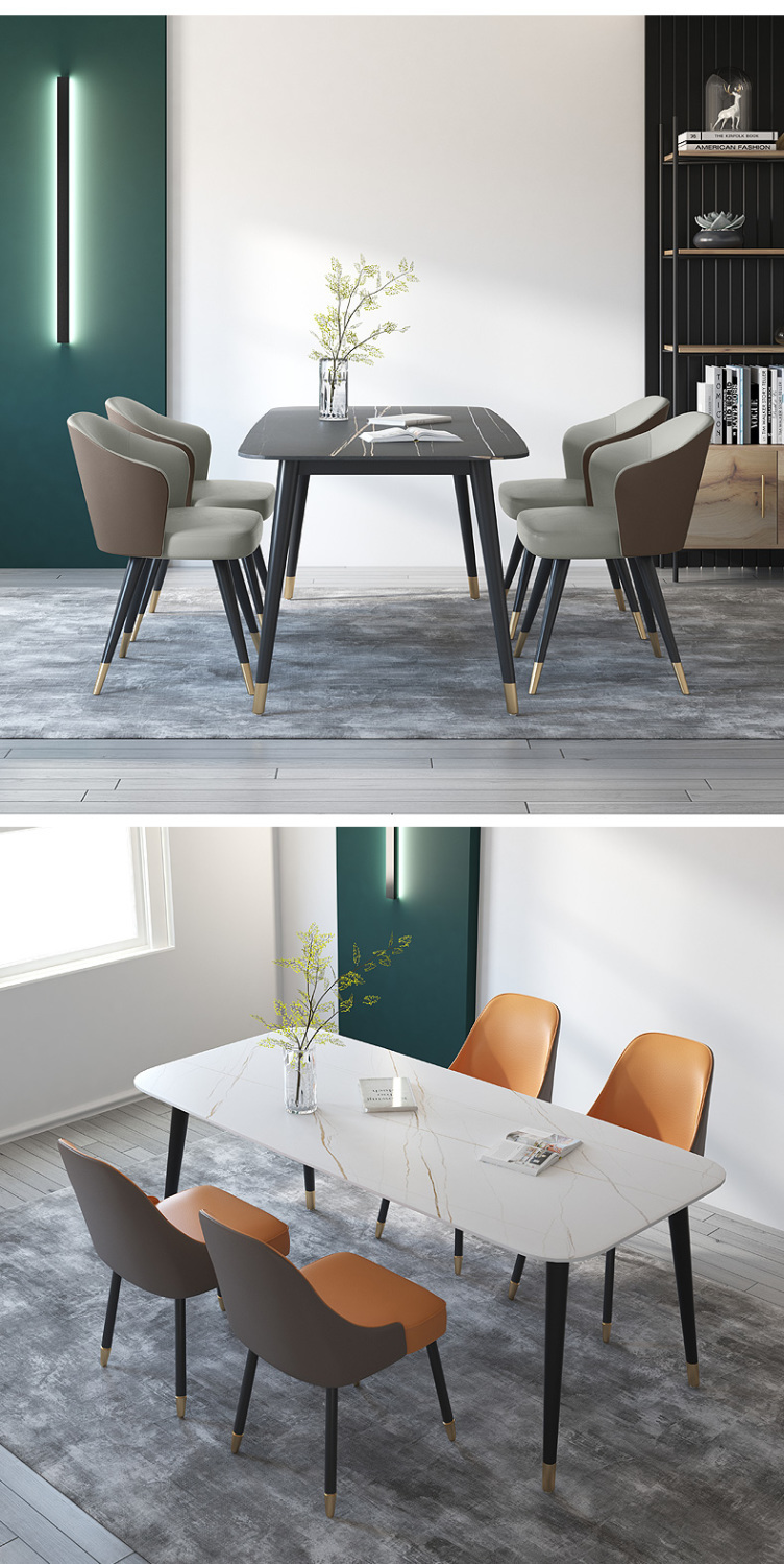 简约岩板瓷砖餐桌脚办公桌架子金属支撑底座桌子架大理石桌腿轻奢黑脚