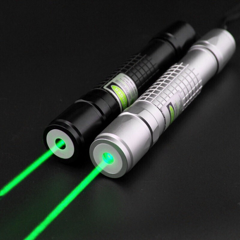 激光笔大功率蓝光激光手电绿光教学指示笔绿光镭射灯激光灯银色外壳