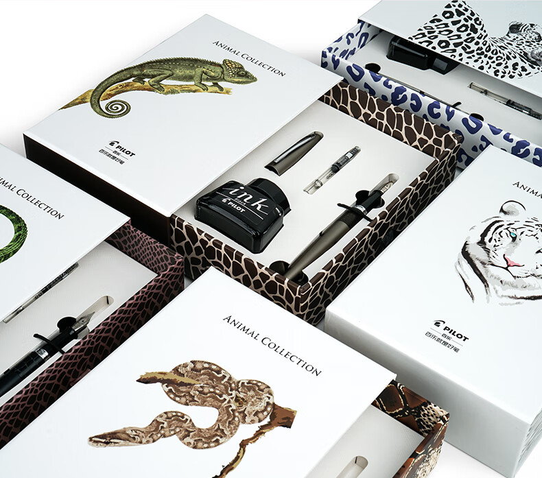 百乐88g 白虎纹日本pilot百乐88g钢笔2018限定礼盒含墨水套装动物系列