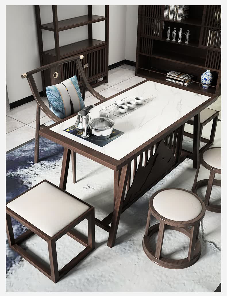 匠心攻略品牌品牌茶桌茶具套装一体禅意茶桌椅组合功夫茶台茶桌椅自由