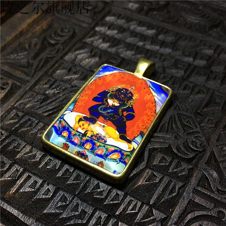 玫之尔精选黑财神守财佛牌尼泊尔藏式民族项链西藏唐卡吊坠菩提挂坠送