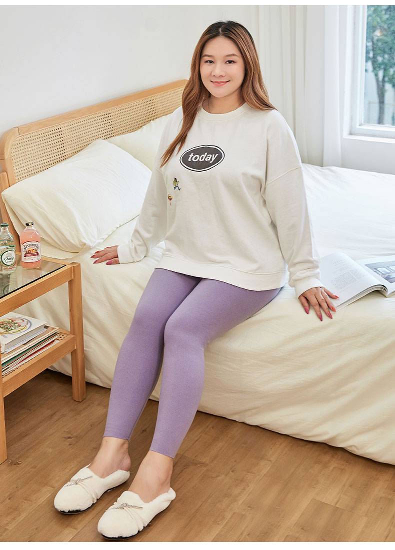 浪莎秋冬季新款德绒秋裤女加绒外穿裤大码胖mm薄绒裤子裤女士保暖内衣