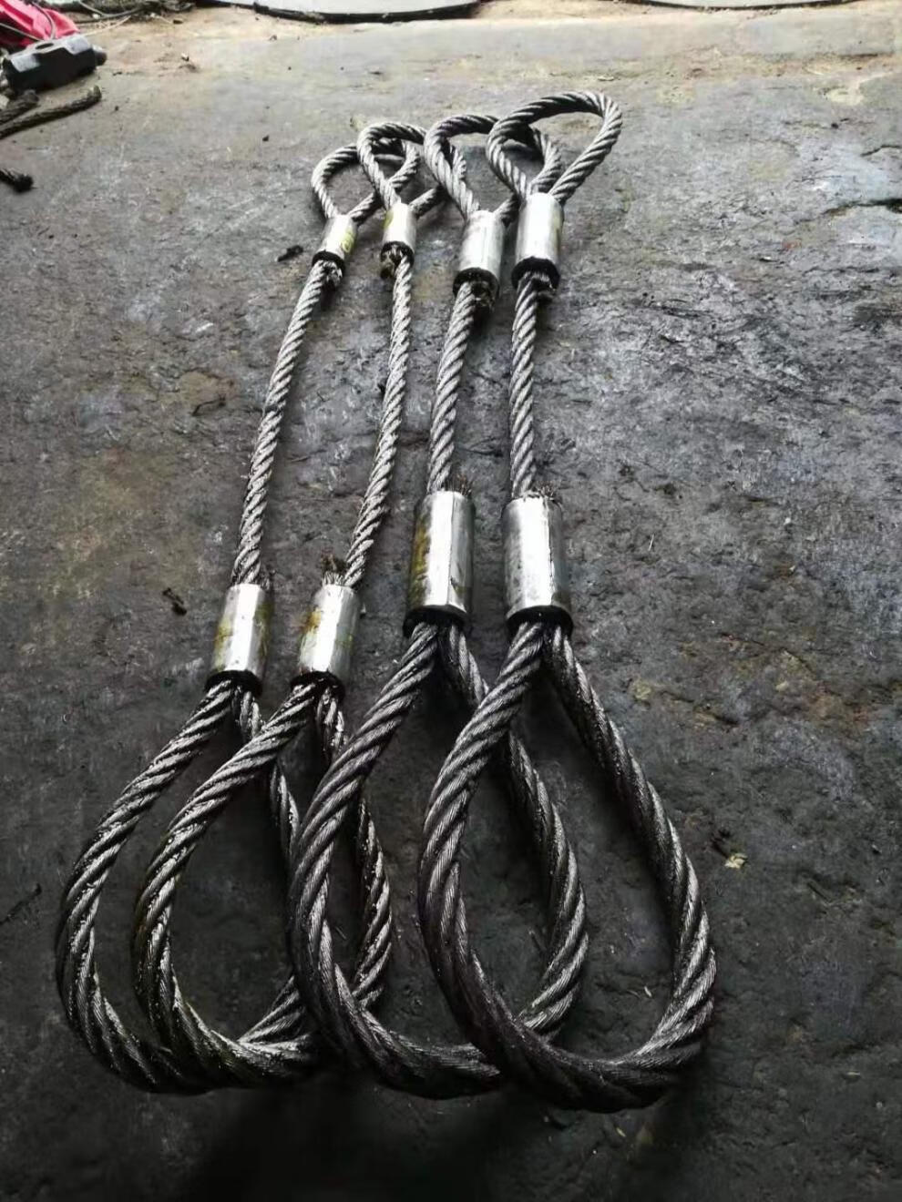 双扣压制钢丝绳吊索具铝压扣压头压套钢丝绳起重索具吊具14mm16mm油性