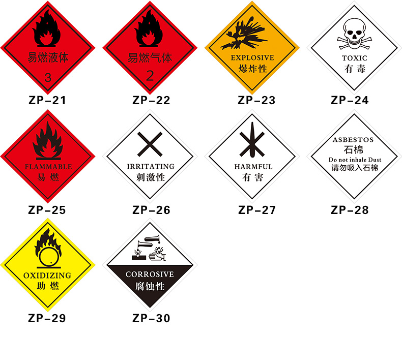 易燃气体标志牌易燃气体易爆标识贴易燃气体反光标识贴标示牌定做 zp