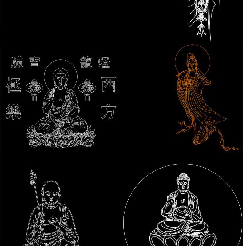 佛像观音和尚莲花宝座cad图库四大天王文殊普贤西游记人物【图片 价格