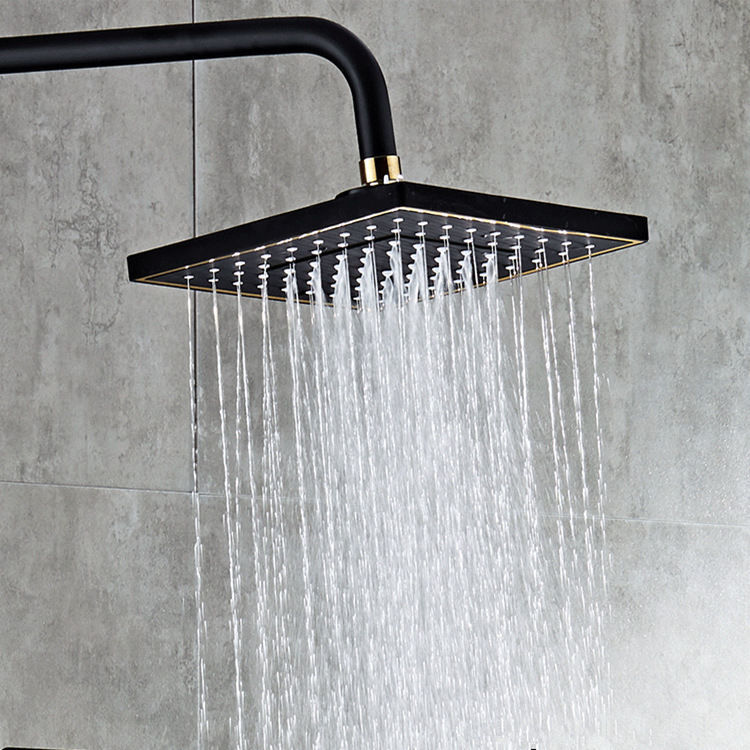 增压淋浴花洒喷头大花酒顶喷加压单头莲蓬头淋雨浴室沐浴洗澡套装全黑