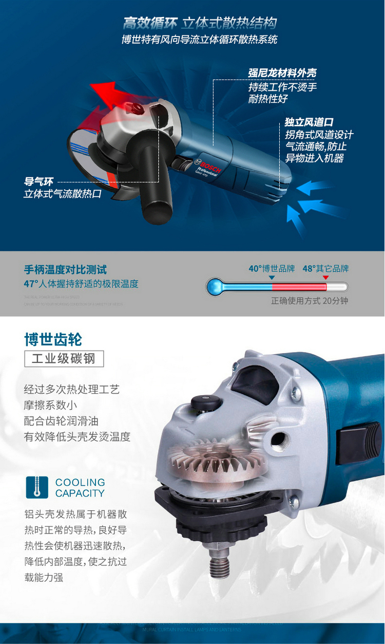 打磨机磨光机手磨机切割机多功能砂轮博士角磨机gws660出厂标配