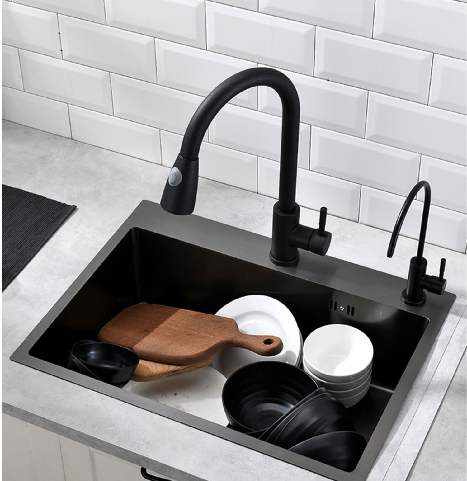 定制好太太洗菜盆家用厨房手工洗碗水池不锈钢台下盆水槽单槽68x45e