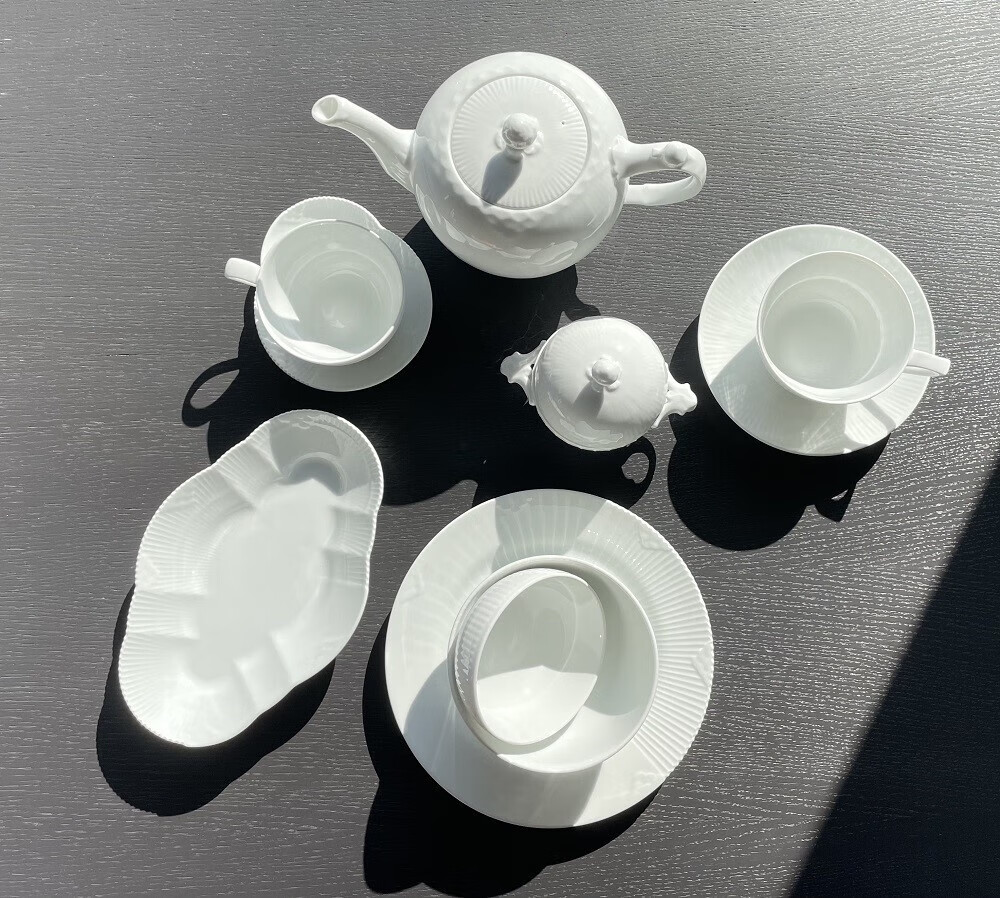 哥本哈根餐具德代 丹麦哥本哈根royalcopenhagen白色缤纷唐餐具平盘