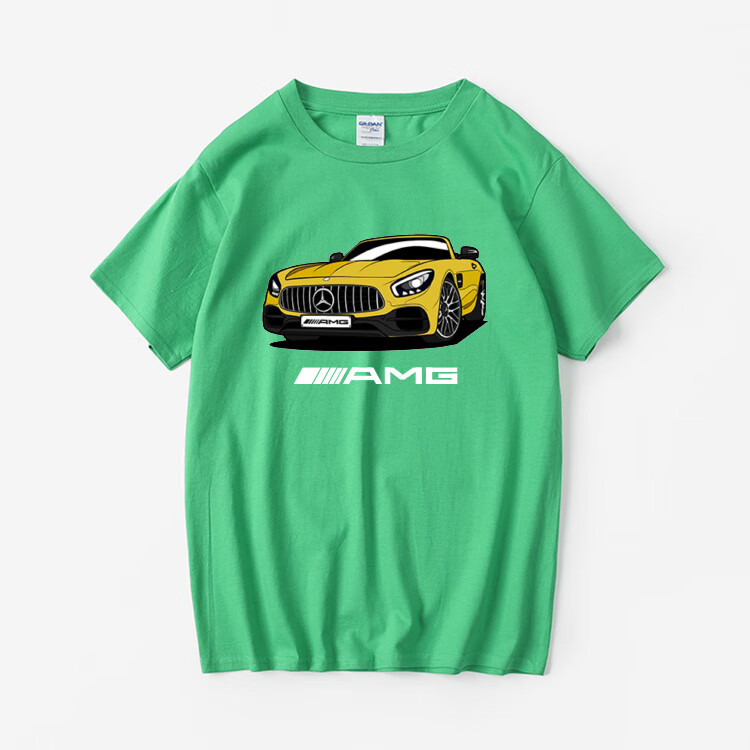 幻源奔驰汽车文化改装爱好者amga45c63t恤短袖潮衣服圆领大码宽黑色xs