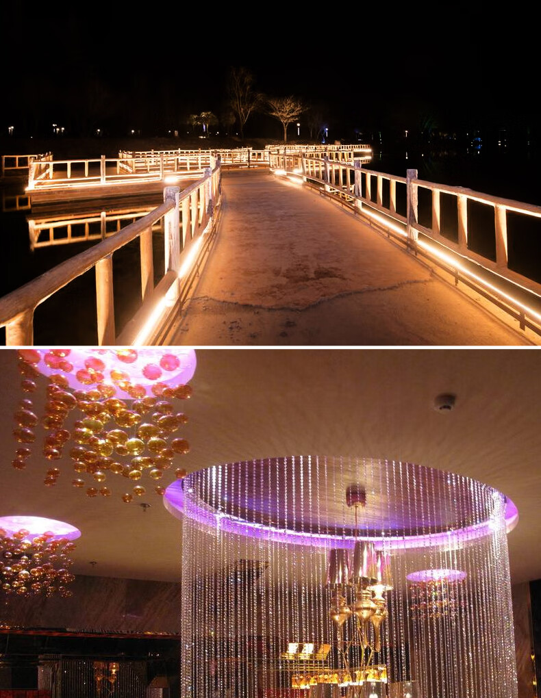 殴普品质led灯带户外防水30米装三色七彩变色家用220v客厅吊顶长条