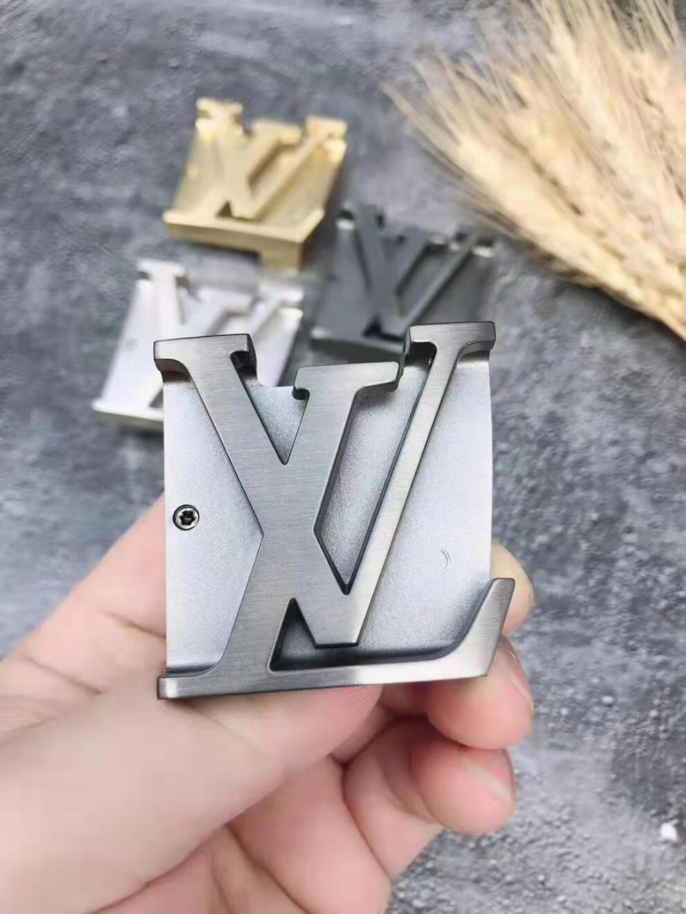 原版五金适用lv皮带扣头男士商务休闲不锈钢腰带扣男女裤带头 拉丝金
