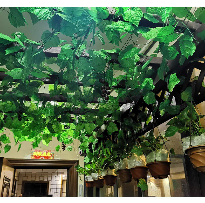 【精品绿植】仿真葡萄叶藤蔓吊顶缠绕绿叶装饰树叶绿植物假花藤条塑料