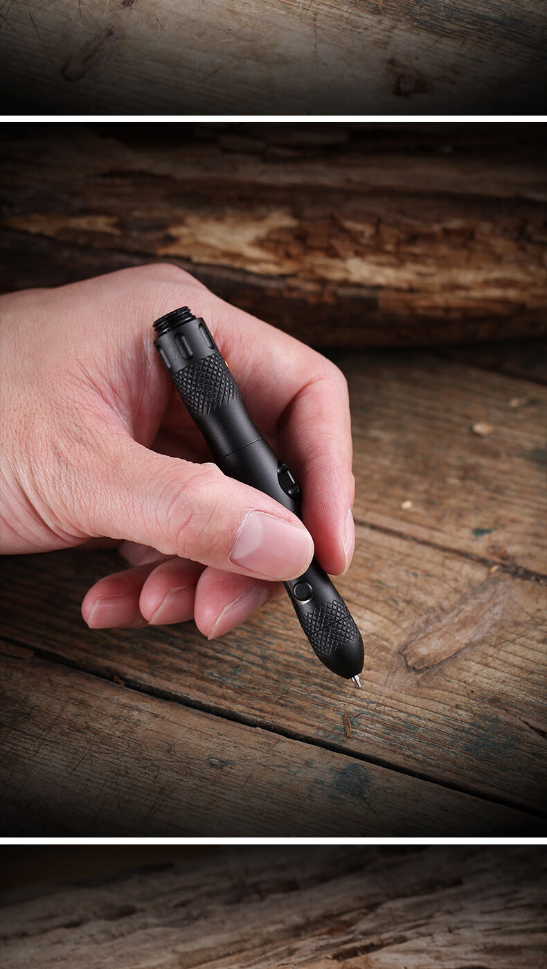 创意指尖陀螺电筒战术笔多功能破窗笔 迷你edc书写求生防狼工具兵器库
