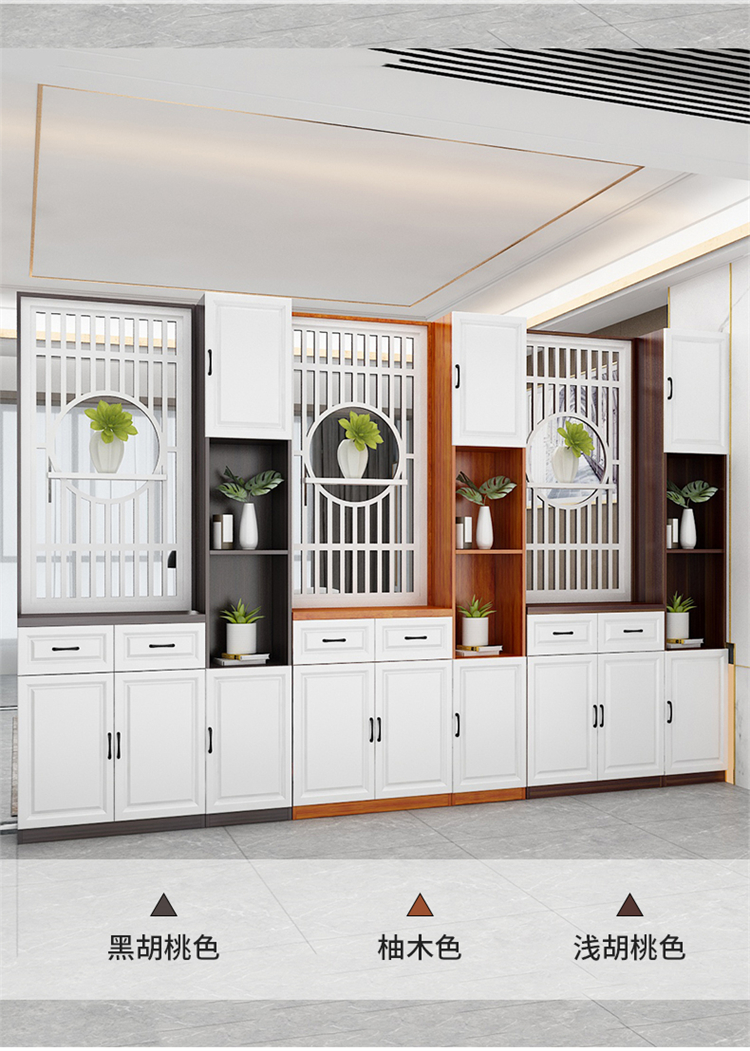 森辰玄关柜屏风隔断客厅入户正对门轻奢进门酒柜简约置物架鞋柜新中式