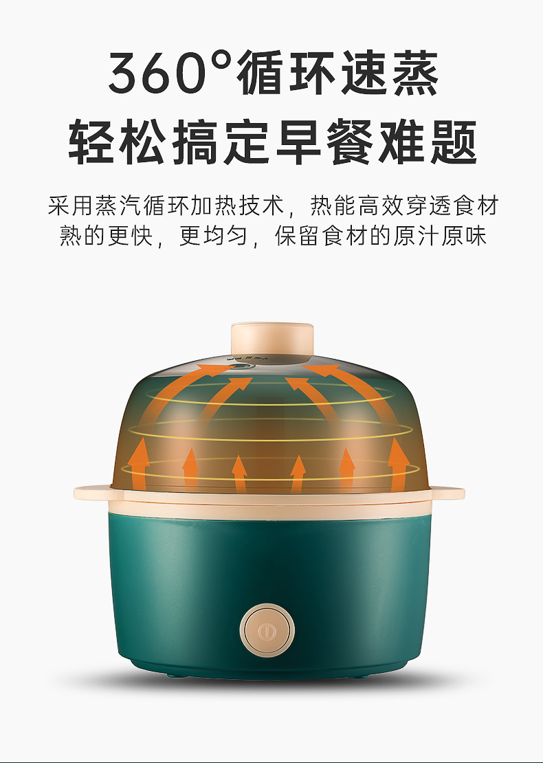 科仕顿早餐蒸煮器蒸蛋器煮蛋器自动断电家用多功能小型迷你鸡蛋羹早餐
