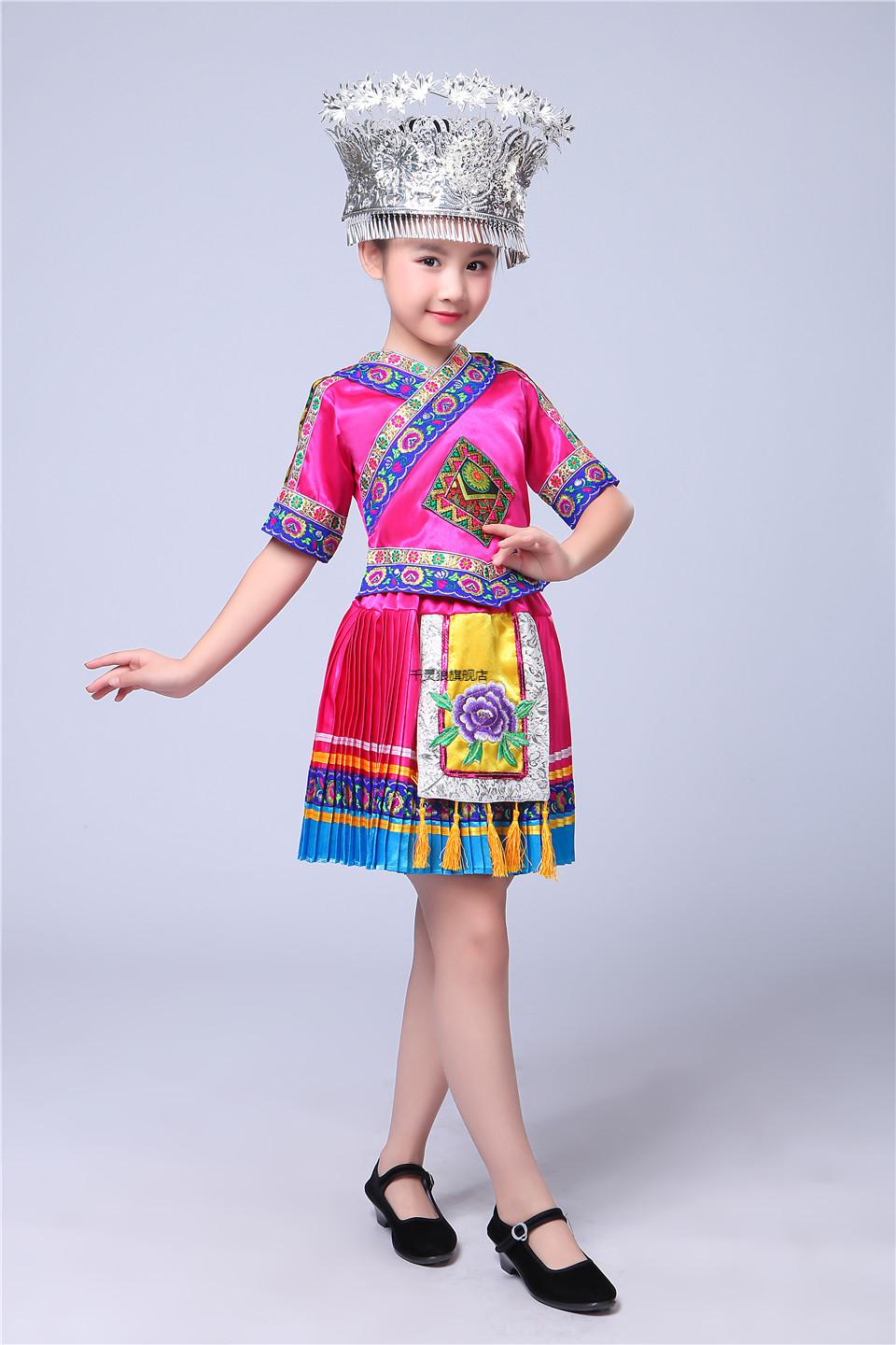 三月三儿童服装苗族演出服男广西壮族少数民族服土家族