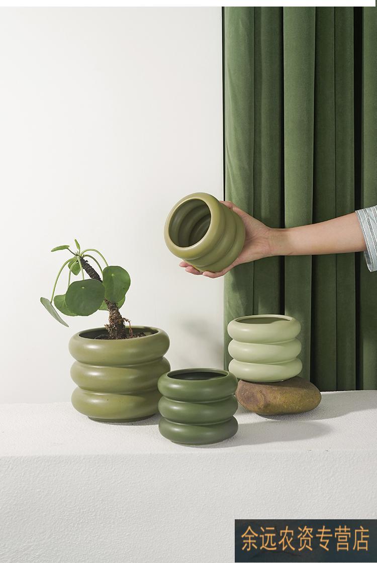 艺术花盆艺术创意绿箩水培花盆轮胎陶瓷花瓶蝴蝶兰绿植多肉器皿可狄