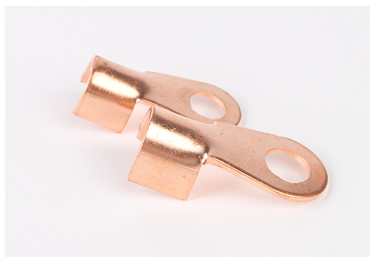 ot紫铜开口鼻铜鼻纯铜线鼻子国标螺栓压接头接线端子圆孔铜接头浅灰色