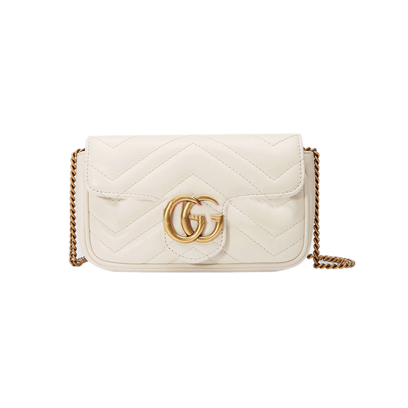 gucci古驰女士marmontnano白色链条包476433dsvrt9022ai白色默认1
