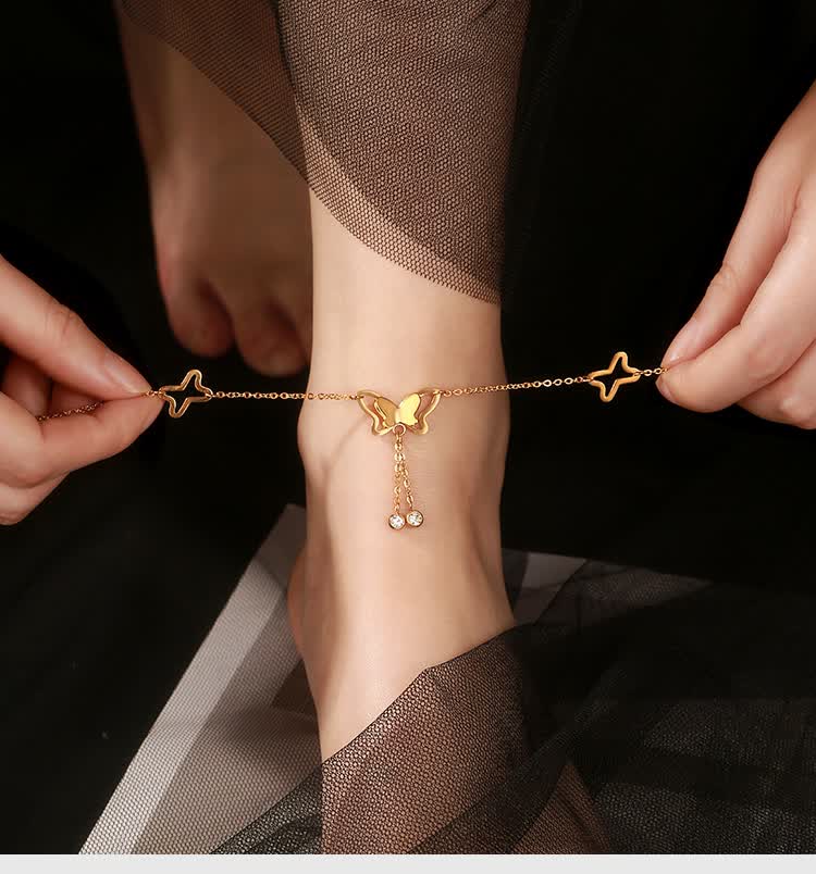 ck感脚链女新款潮in网红流苏脚踝链仙气18粗生日礼物旗舰官方店小母亲