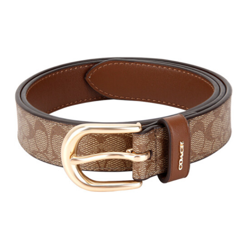coach蔻驰腰带女士皮带女蔻驰礼物新款女士牛皮腰带皮带配饰40122内棕