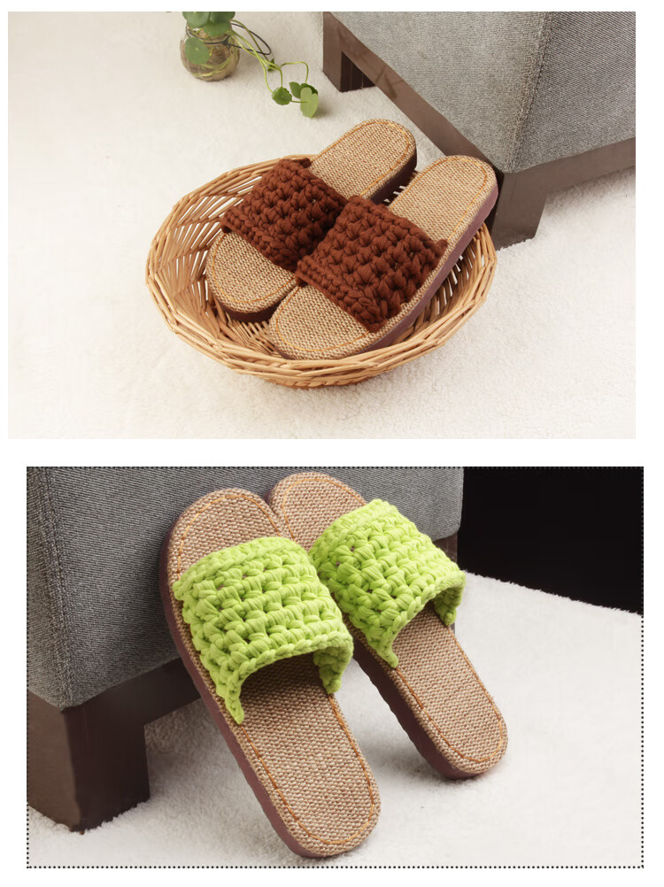 雅馨绣坊 手工编织diy勾拖鞋夏季材料布条线拖鞋毛线视频材料包 晶星