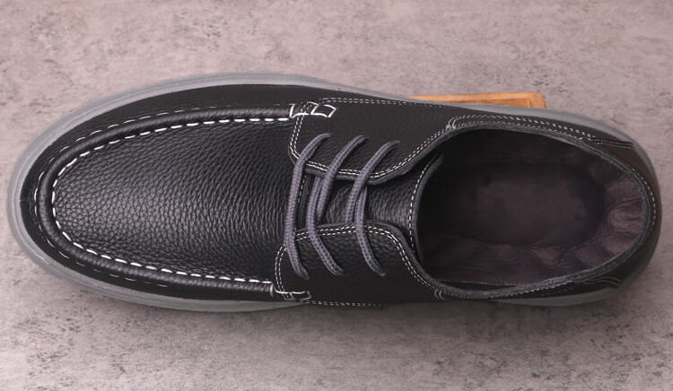 舒适健步鞋新款头层牛皮厚底男鞋商务休闲增高气垫减震软底系带皮鞋