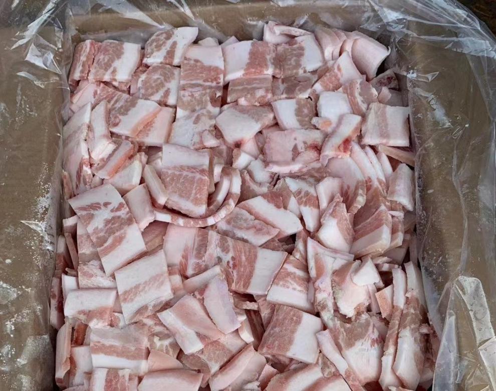 猪肉猪带皮五花肉片毛重18斤19斤带边角料饭店食堂快餐食材18斤江苏