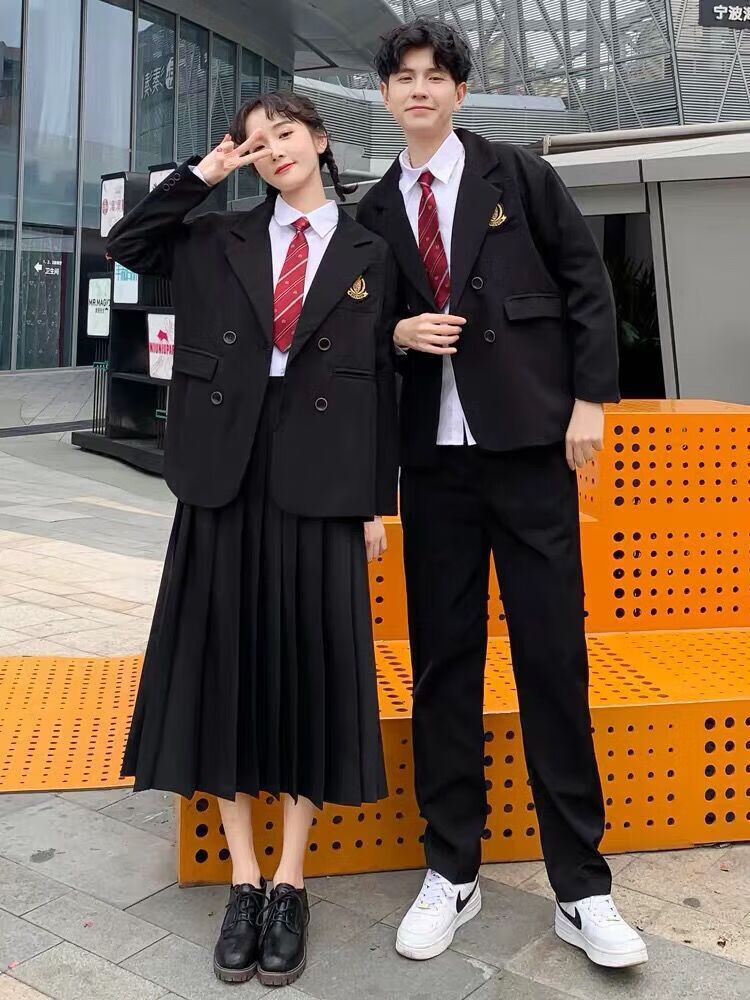 【高档西装】韩版学院风夏季班服英伦西服jk套装高中学生港风毕业合唱