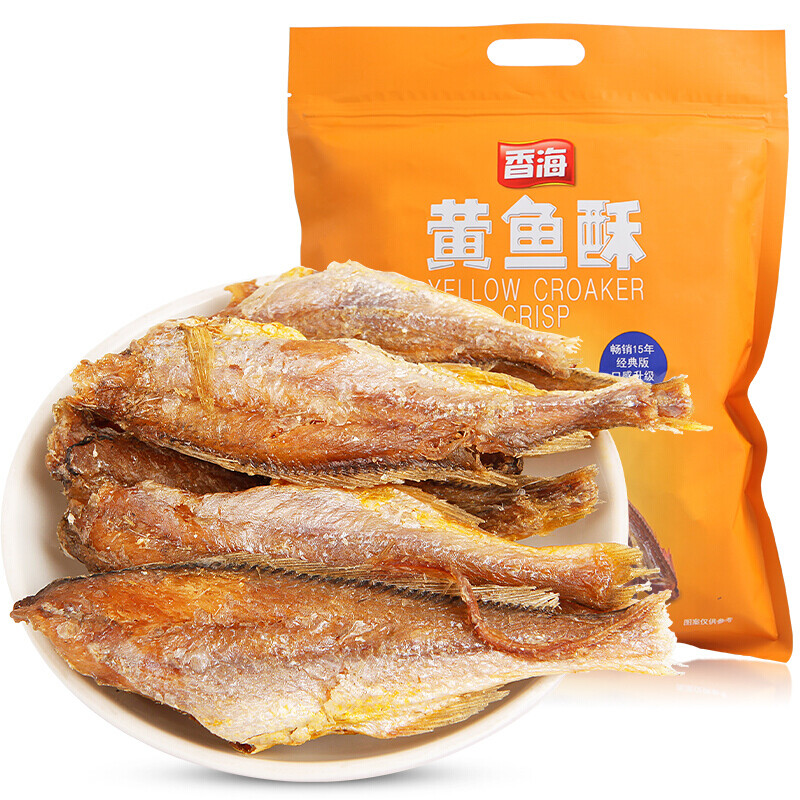 香海黄鱼酥小黄鱼干 大分量即食黄花鱼酥小鱼干零食原味/椒盐味即食下