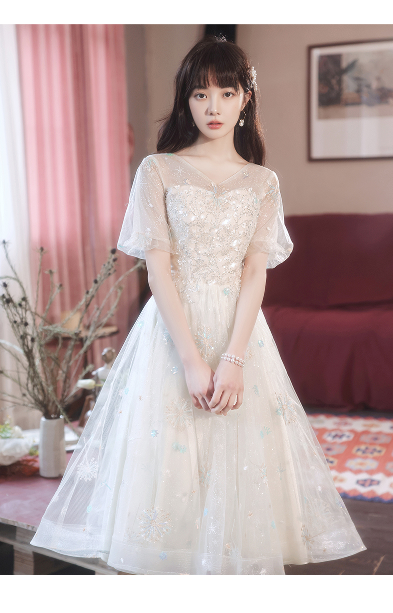 尚然乐小个子晚礼服成人女学生艺考主持演出伴娘服宴会生日平时可穿