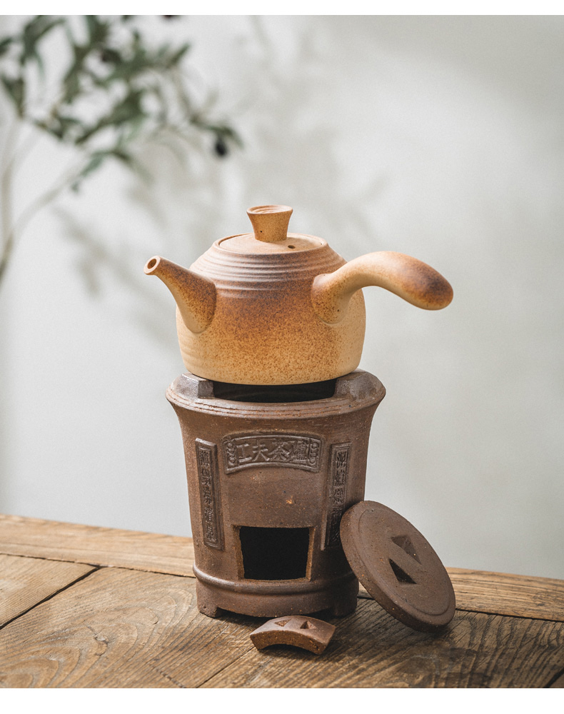 老式烧炭炉煮茶器明火潮汕红泥小风炉户外功夫茶陶瓷