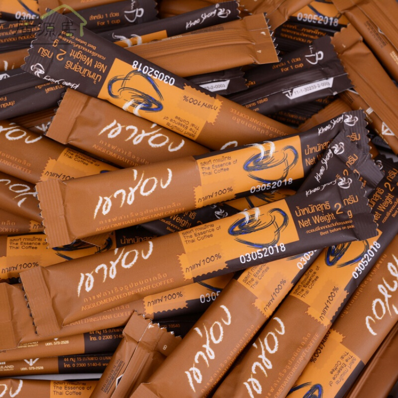 泰国高崇黑咖啡粉100克50条速溶清苦泰式咖啡