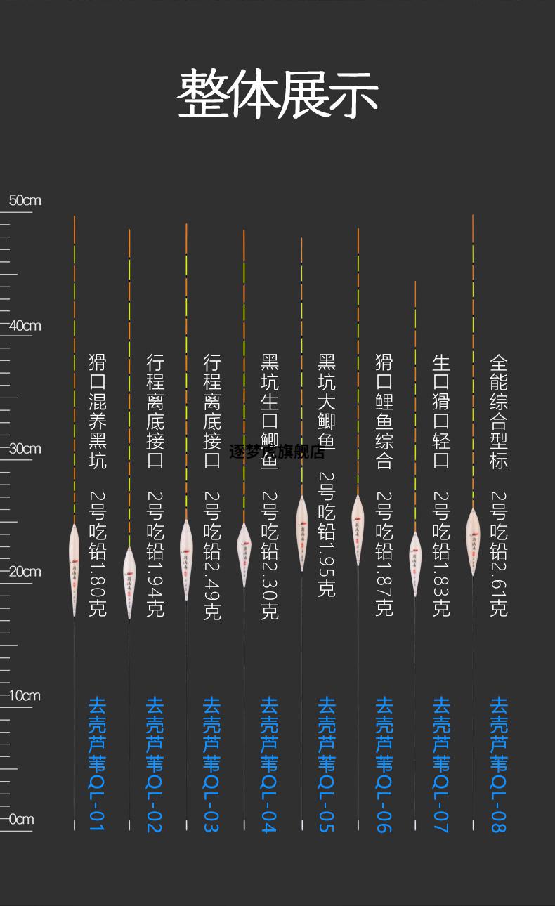 2022新款海鳌刘海哥ql去壳芦苇浮漂鲤鱼加粗醒目黑坑野钓高灵敏大鲫鱼
