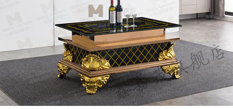 京选品质ktv茶几ktv酒吧包厢夜总会会所卡座玻璃玫瑰金树脂雕花方形