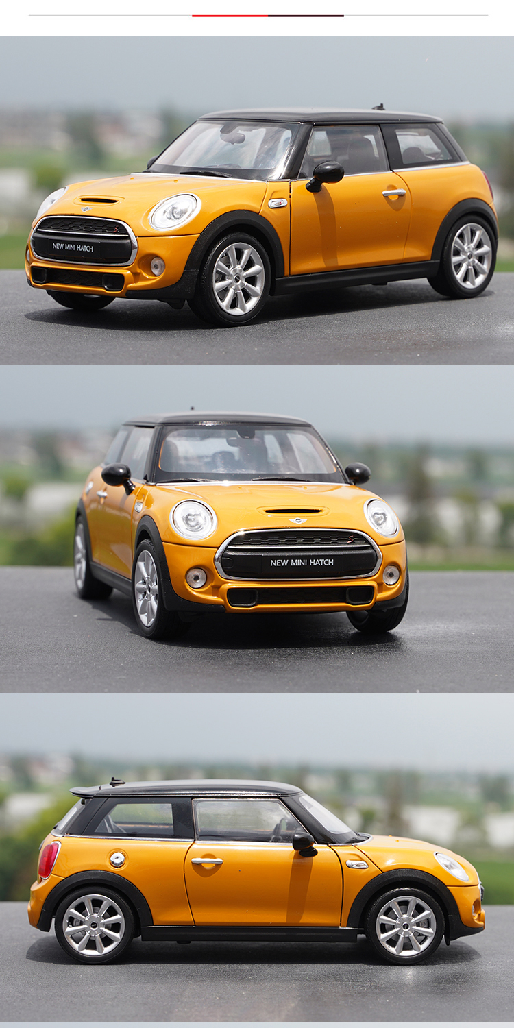 宝马车模原厂1:18迷你cooper s新款 mini hatch合金仿真汽车模型 橙色