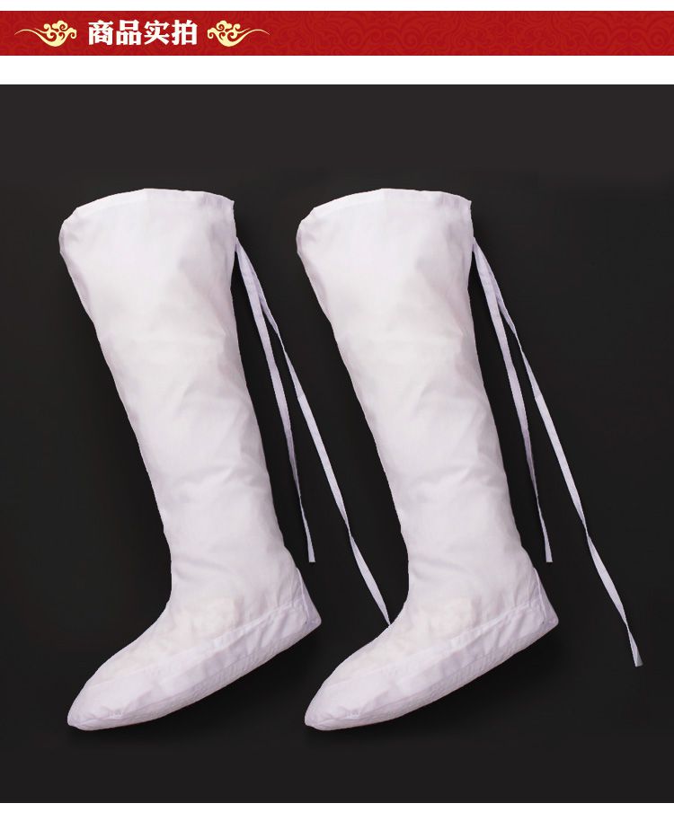 道士袜中国风唐装汉服配饰袜子绑腿长袜男女古装配件长筒袜棉布道士云