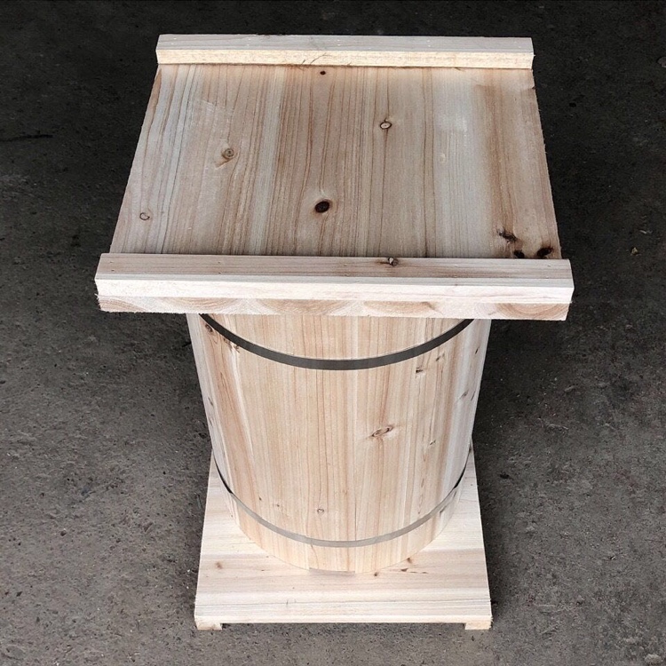 24ltt蜂箱中蜂土养箱圆桶箱格子箱杉木烘干板 54桶加盖子底板一套